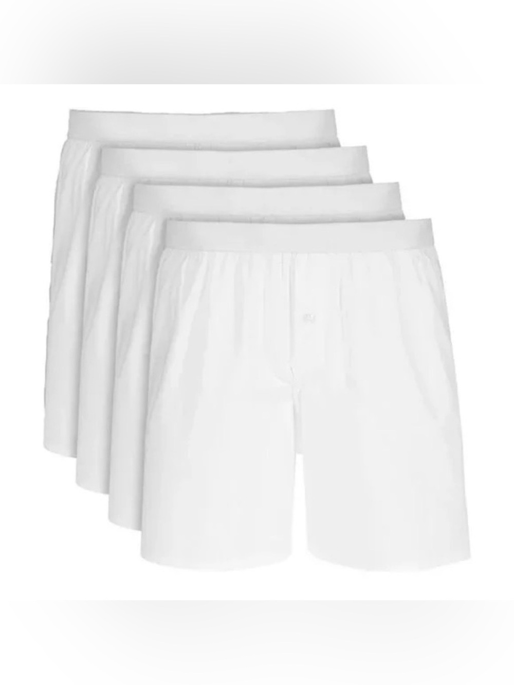 Club Room Men's 4-Pk. 100% Cotton Woven Boxers, Color-White, Size Large NIB